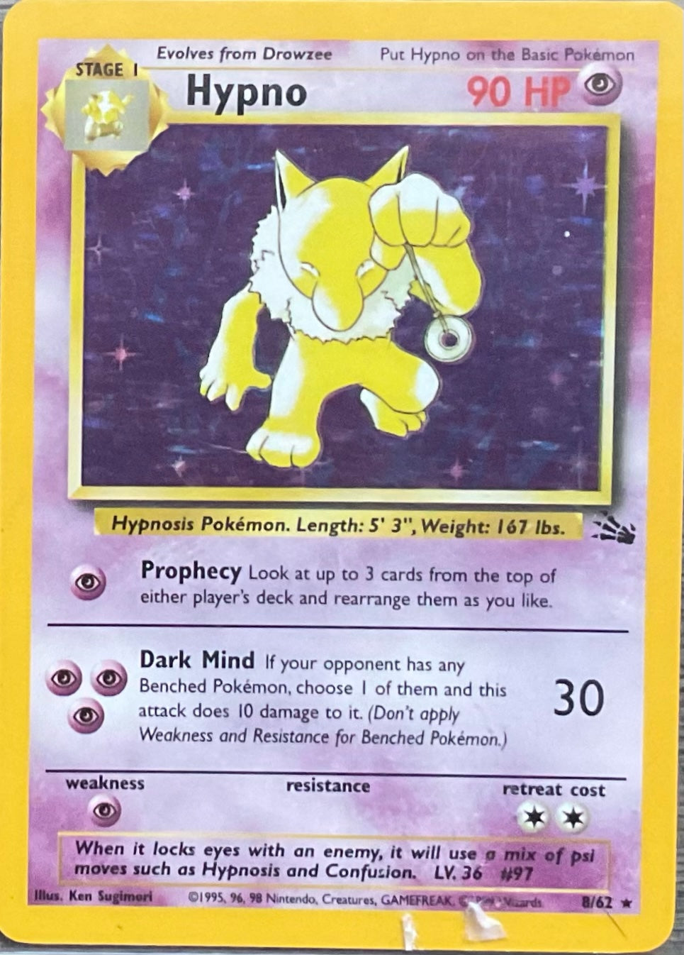 Hypno Pokémon Card